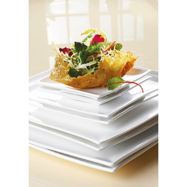 Valge portselanist sügav taldrik East Meets West, 21,5 x 21,5 cm - Maxwell & Williams-image-4