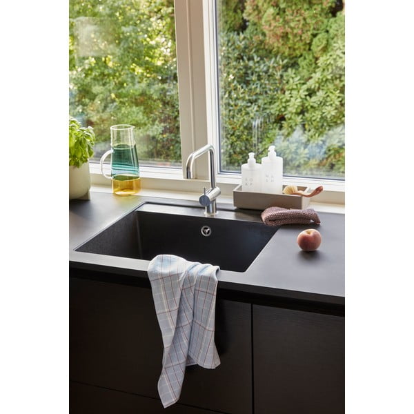 Komplekt 2 sinist puuvillast rätikut Stripe, 50 x 70 cm - Hübsch-image-2