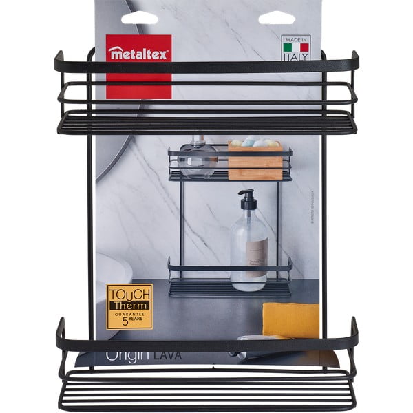 Must kahetasandiline vannitoa riiul Origin Lava - Metaltex-image-3