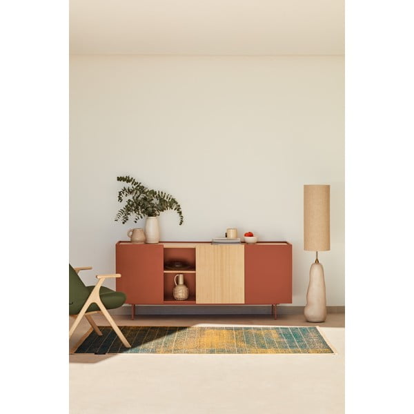 Puiduvärvi tammedekooriga madal kummut 180x78 cm Otto - Teulat-image-1