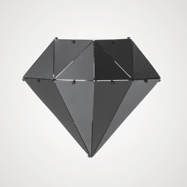 Černá kovová závěsná dekorace vhodná i do exteriéru Geo Dimant