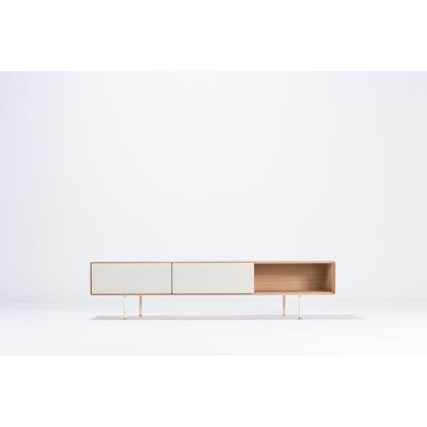 Valge tammepuust telerilaud 200x48 cm Fina – Gazzda-image-2