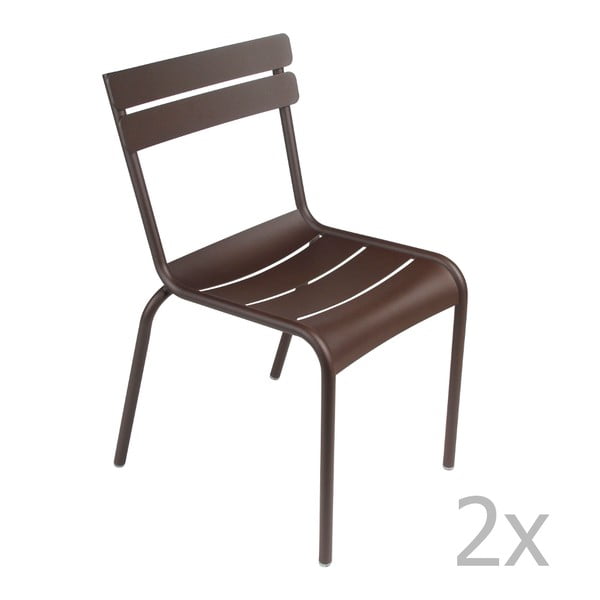 Sada 2 hnědých židlí Fermob Luxembourg