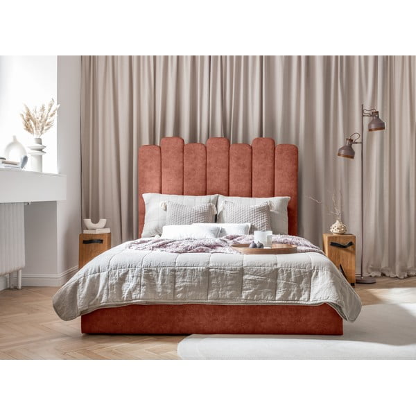 Tellisevärvi polsterdatud kaheinimesevoodi koos voodipõhja ja panipaigaga 160x200 cm Dreamy Aurora – Miuform-image-3