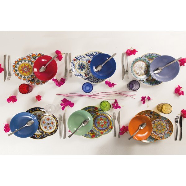 18dílná sada barevných talířů z porcelánu a kameniny VDE Tivoli 1996 Renaissance-image-1