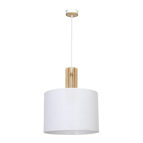 Bílé stropní svítidlo s dřevěnými detaily Glimte Castro White Uno