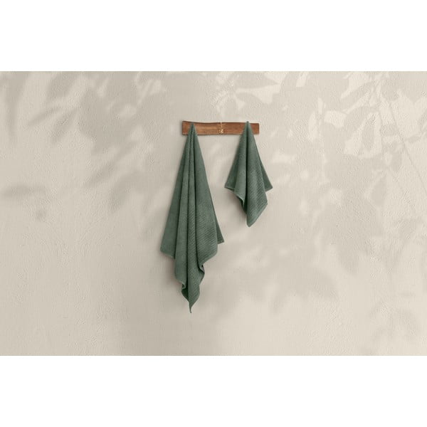 Rohelised puuvillased rätikud ja vannirätikud 2-st komplektis - Foutastic-image-3