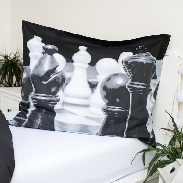 Must-valge puuvillane laste voodipesu 140x200 cm Chess - Jerry Fabrics-image-3