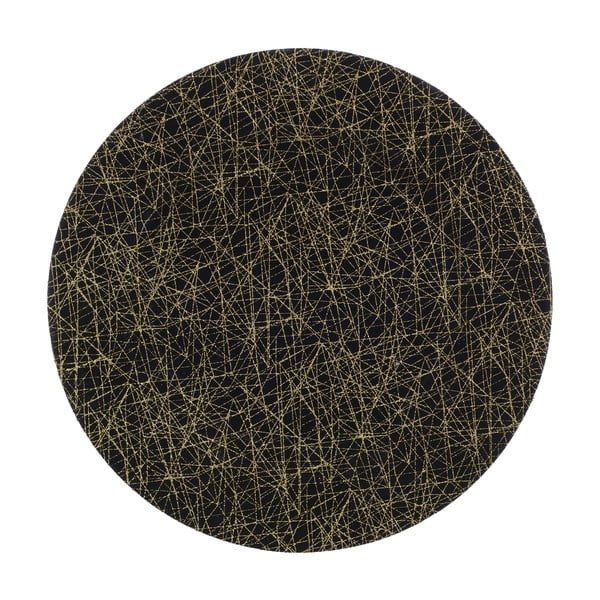 Černý plastový talíř InArt Golden, ⌀ 33 cm