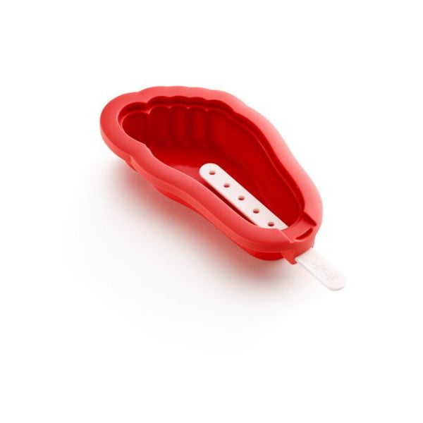 Punane silikoonist vorm jäätise jaoks, mis on jala kujuline Iconic - Lékué-image-1