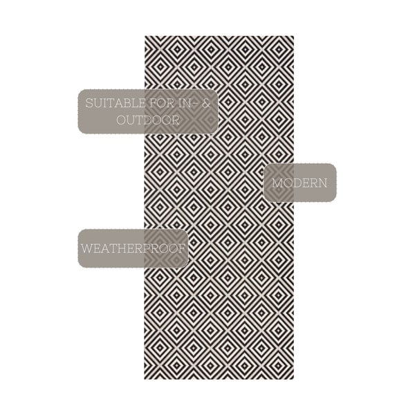 Must-valge õuevaip , 80 x 200 cm Karo - NORTHRUGS-image-3