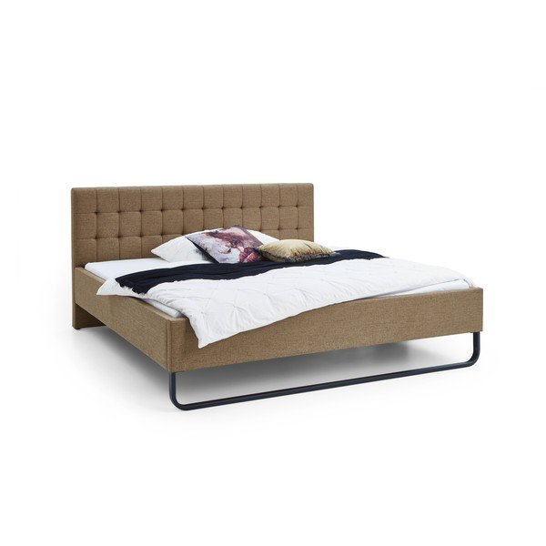 Helepruun polsterdatud kaheinimesevoodi 180x200 cm Lambada - Meise Möbel-image-4