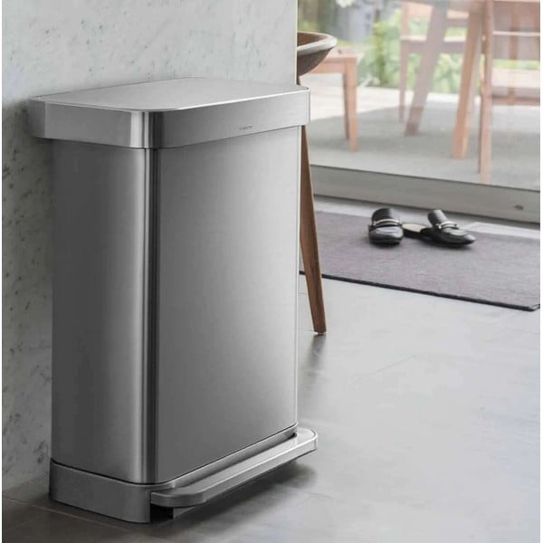 Roostevabast terasest pedaaliga prügikast 45 l - simplehuman-image-1