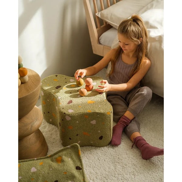 Roheline buklee/šenillkangast laste tumba Terrazzo Cloud - Wigiwama-image-1