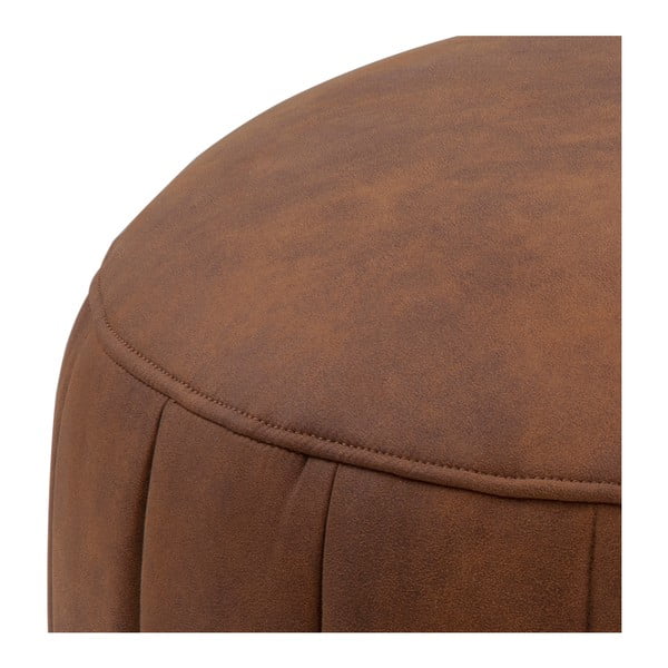 Konjaki pruun pouf kunstnahast , ⌀ 60 cm Doria - Actona-image-2