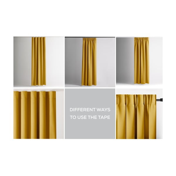 Kollane pimendav termokardin 140x245 cm Pleat - Restilo-image-3