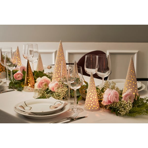 Valge jõuluküünla hoidja, valmistatud luuportselanist , kõrgus 30 cm Nobili - Kähler Design-image-1