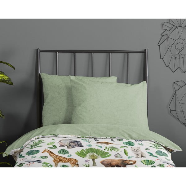 Roheline puuvillane laste voodipesu üheinimesevoodile 140x200 cm Samba - Good Morning-image-2