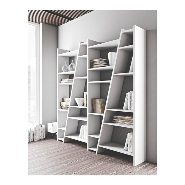 Valge raamaturiiul 190x195 cm Delta - TemaHome-image-2