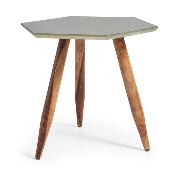 Odkládací stolek s deskou v barvě stříbra La Forma Bima