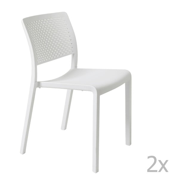 Sada 2 bílých zahradních židlí Resol Trama