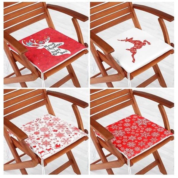 Jõulumotiiviga istmepadjad 4tk komplektis 40x40 cm Snowflakes - Mila Home