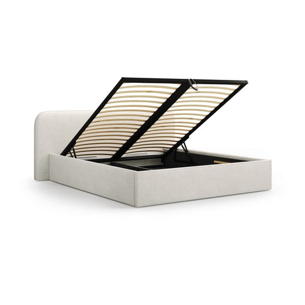 Helehall polsterdatud kaheinimesevoodi koos panipaiga ja voodipõhjaga 140x200 cm Elizabeth - Micadoni-image-2