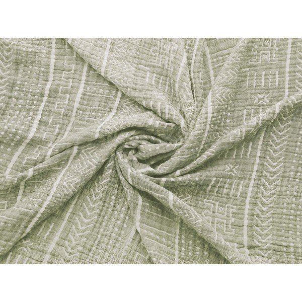 Roheline musliinist voodipesu kaheinimesevoodile 220x240 cm Etno - Mijolnir-image-1