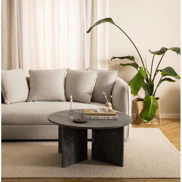 Hall marmoridekooriga ümmargune diivanilaud ø 90 cm Vega - Actona-image-1