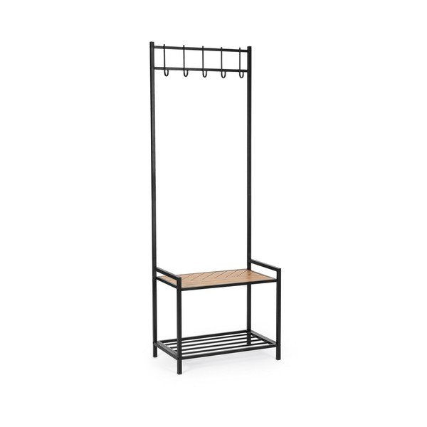 Must/loodusliku värvi metallist koridorikomplekt 64,5x180x37,5 cm Haldor – Yes Everyday