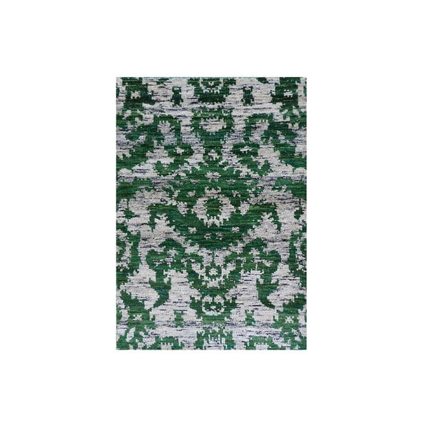 Zelený vlněný koberec Ikat, 230x160 cm