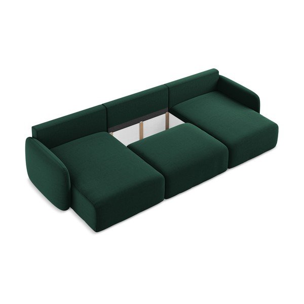 Tumeroheline sametdiivanvoodi/panipaigaga nurgadiivan (U-kujuline) Kalena - Makamii-image-4