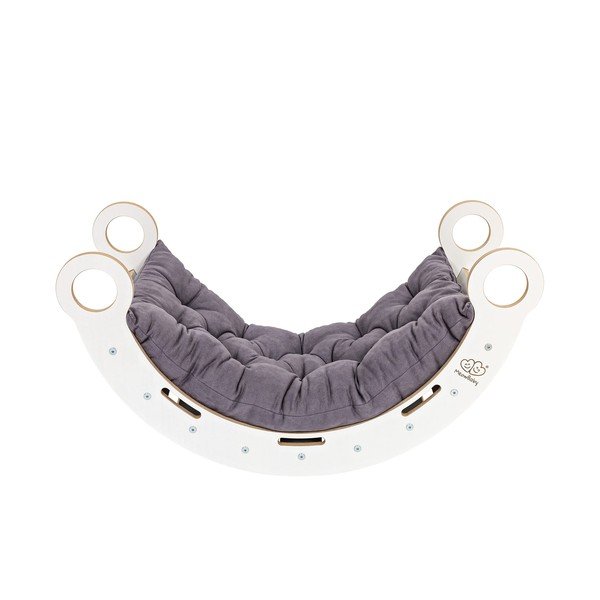 Valge-hall männipuidust kiik 39x75x38 cm Montessori - Meowbaby