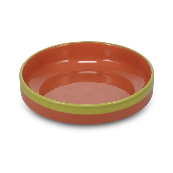 Roheline/oranž kivikeraamiline sügav taldrik ø 21 cm Duo - ONA