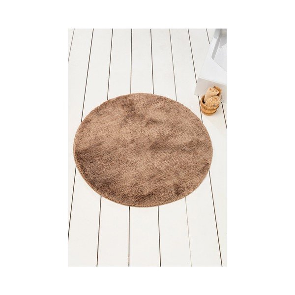 Béžovohnědá koupelnová předložka Colors of Cap, ⌀ 90 cm