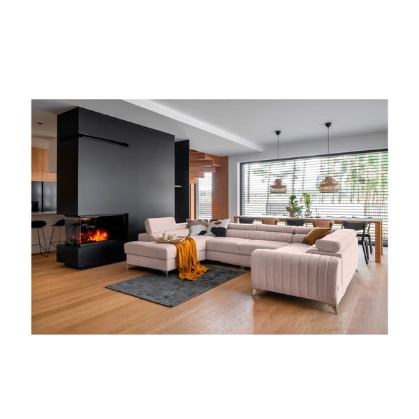 Roosa lahtikäiv/sahtliga nurgadiivan (vasak nurk/U-kujuline) Louis – ELTAP-image-1