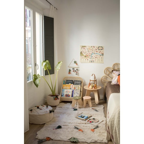 Kreem puuvillane laste mänguvaip 120x160 cm Veggie Garden - Lorena Canals-image-1