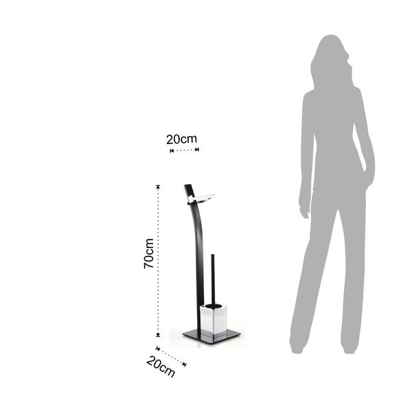 Terasest tualettpaberi hoidja koos harjaga Sayo - Tomasucci-image-3