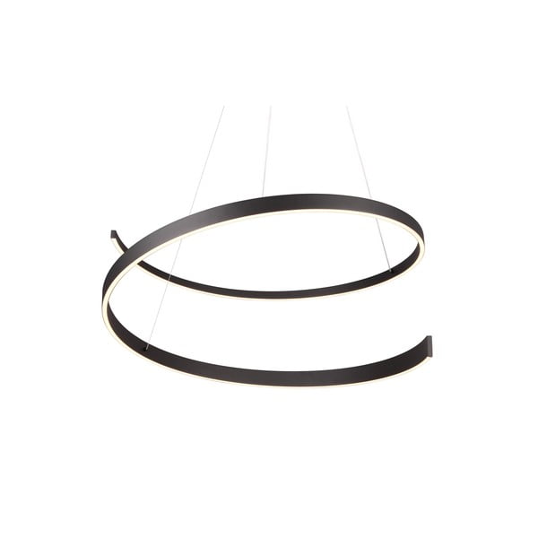 Must LED rippvalgusti hääljuhtimise/mobiilirakenduse juhtimisega, metallist varjuga ø 75 cm Cinardi - CINQUE-image-3