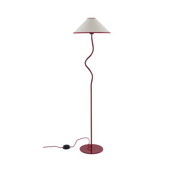 Punane/valge kangast hämardatav põrandalamp (kõrgus 148 cm) Juliet - Jotex