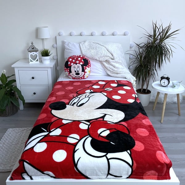 Punane mikroflanellist lastetekk 100x150 cm Minnie - Jerry Fabrics-image-2