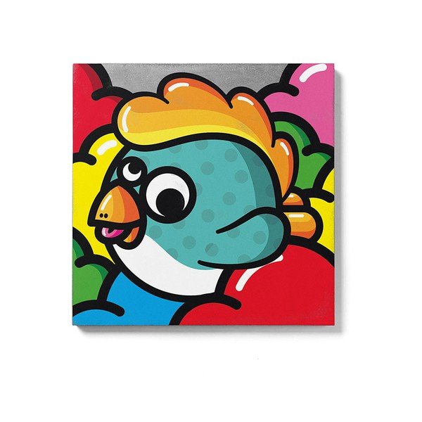Betoonist seinamaal Vert, 50 x 50 cm Oiseau Volant - Lyon Béton
