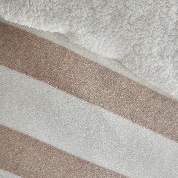 Kaheinimese voodipesu lambaga naturaalses värvitoonis 200x200 cm Cosy Sherpa Stripe - Catherine Lansfield-image-3