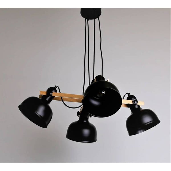 Musta värvi rippvalgusti metallist varjukaga Reno - Candellux Lighting-image-2