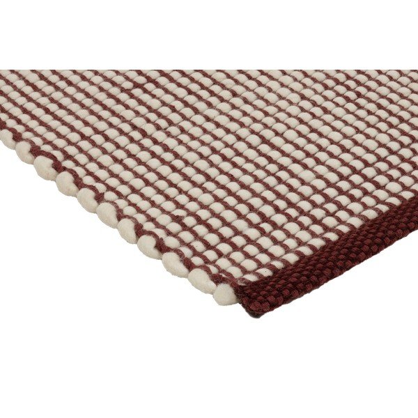 Burgundiapunane/naturaalne käsitsi kootud villane jooksja 80x170 cm Talo - noo.ma-image-3