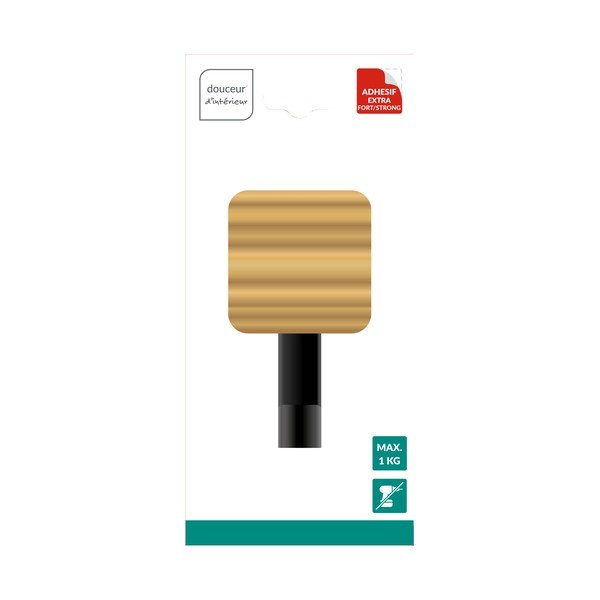 Must/naturaalne bambuskonks ilma puurimiseta Fixeo - douceur d'intérieur-image-1