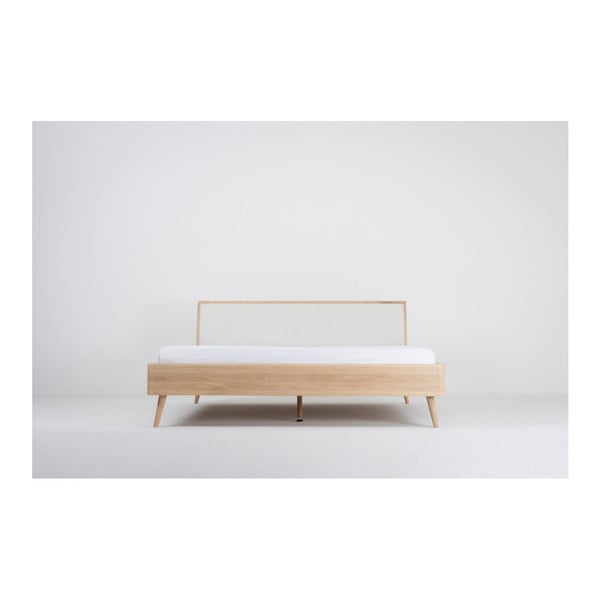 Valge/loomulik tammepuust kaheinimesevoodi 160x200 cm Ena - Gazzda-image-3