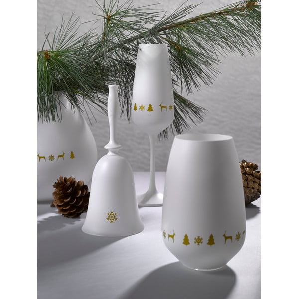 Valgest klaasist jõulukell , kõrgus 17,9 cm Nordic Vintage - Crystalex-image-1