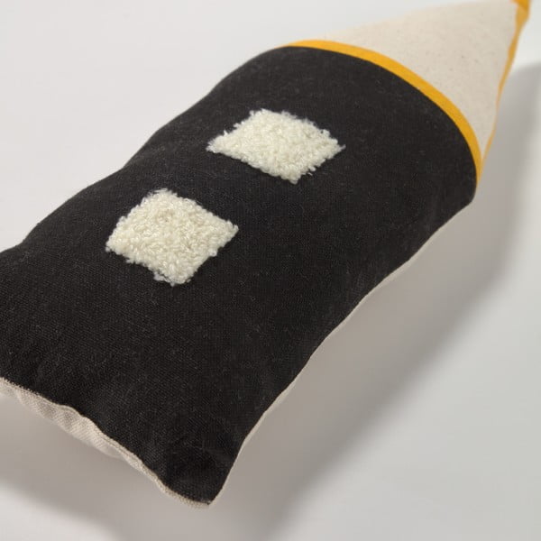 Mustast ja beežist orgaanilisest puuvillast beebipadi , 13 x 35 cm Nisi - Kave Home-image-1