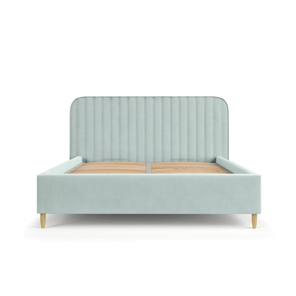 Mündivärvi polsterdatud kaheinimesevoodi koos voodipõhja ja panipaigaga 160x200cm Noto - Maison de Rêve-image-2